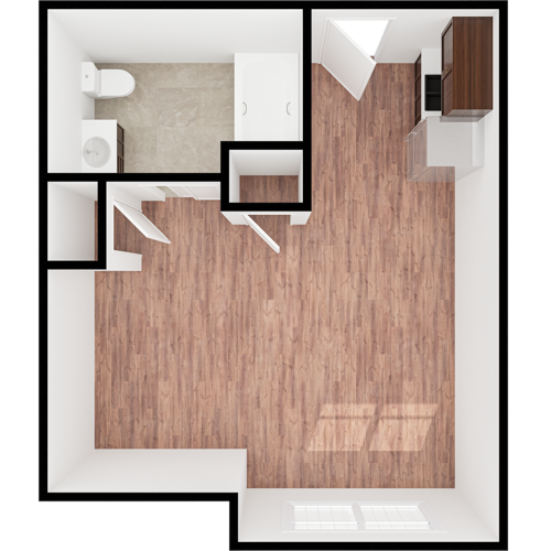 A welcoming layout featuring spacious living areas and natural light, perfect for community living.