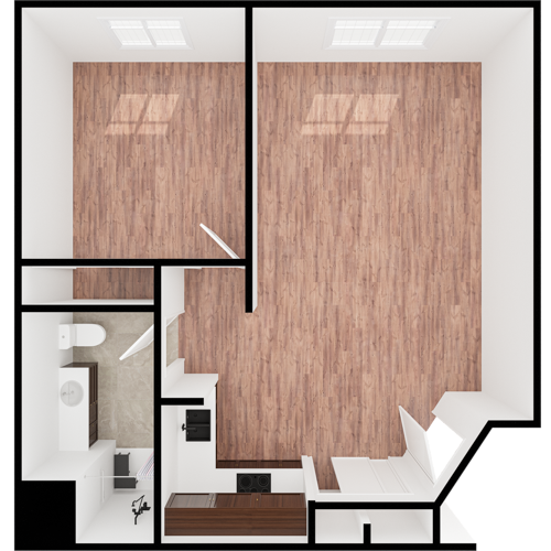 Bright and inviting, this spacious layout offers a warm atmosphere for community living and comfort.