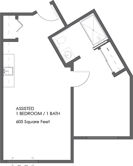 This spacious one-bedroom layout invites comfort and community living, perfect for a warm home.