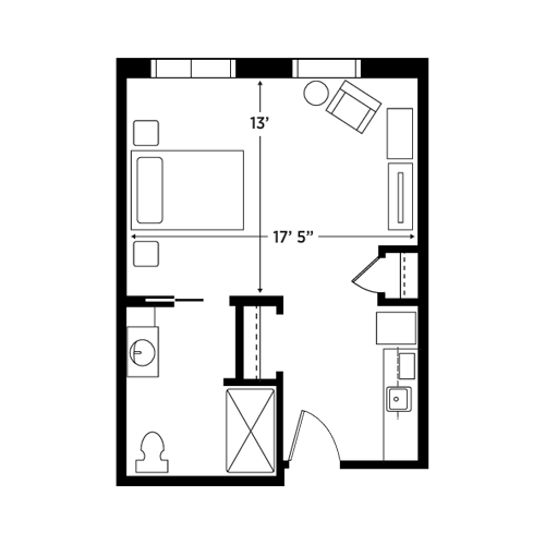 A thoughtfully designed living space, promoting comfort and community for residents.