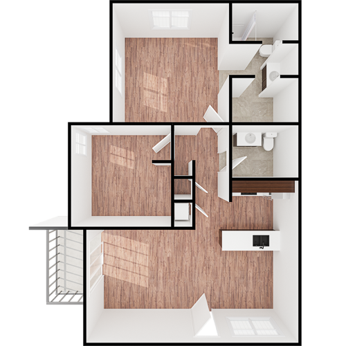 Spacious layout featuring light-filled rooms, perfect for community living and comfort.