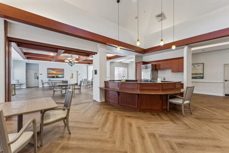 Bright, inviting common area fosters community and connection, perfect for social gatherings.