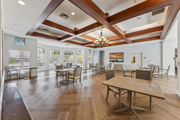 Bright and inviting, this spacious common area fosters community and connection among residents.