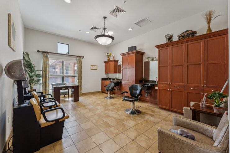 A welcoming salon space, designed for relaxation and connection, fostering community spirit.