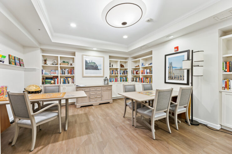 A welcoming space filled with books and light, perfect for gathering and enjoying community activities.
