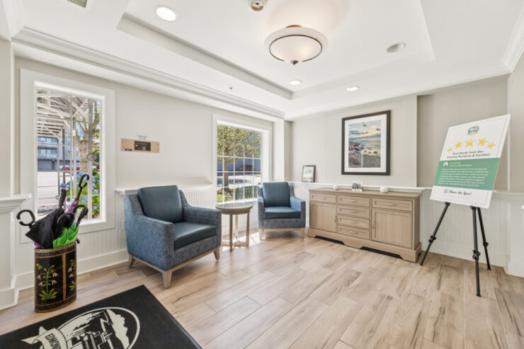 Bright and inviting, this welcoming space features comfortable seating and natural light, perfect for community gatherings.