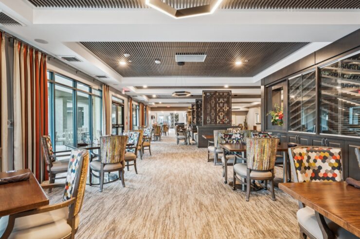 Bright, inviting dining area fosters community and comfort, perfect for shared meals and gatherings.