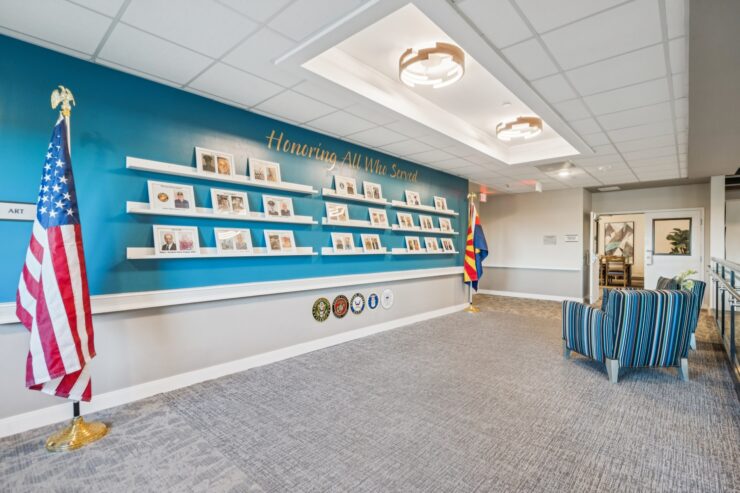 A welcoming space featuring vibrant colors and personal displays, fostering community and warmth.