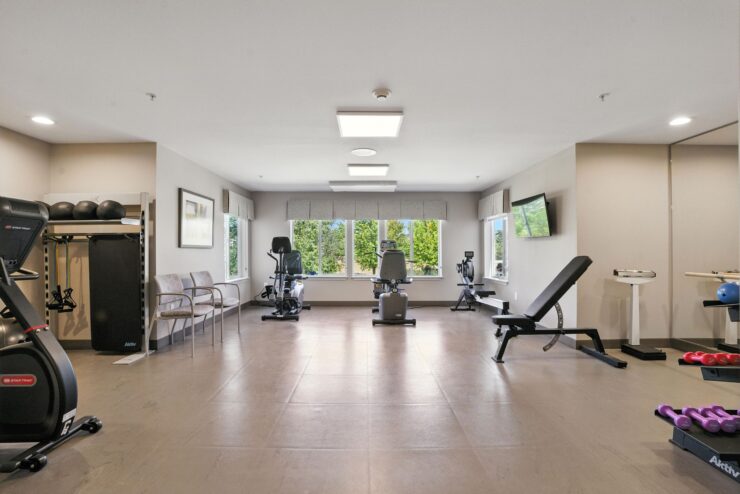 A bright and inviting fitness area, fostering community and wellness among residents.
