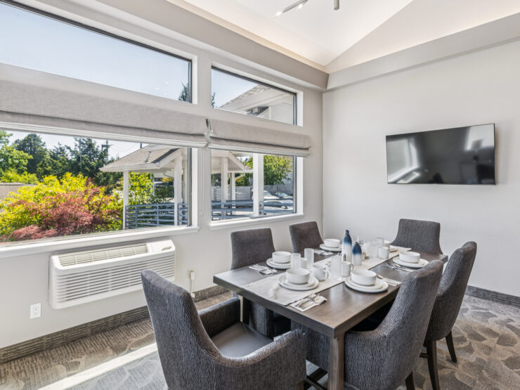 Bright dining area with inviting decor, fostering community and comfort for shared meals.