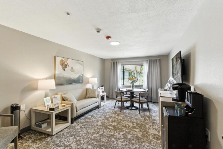 A welcoming lounge area, featuring comfortable seating and natural light, perfect for community gatherings.