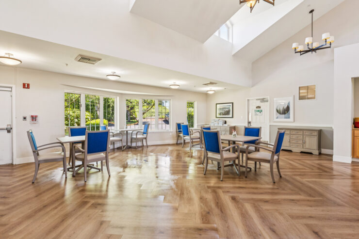 Bright, inviting common area with spacious seating, fostering community and comfort for all residents.