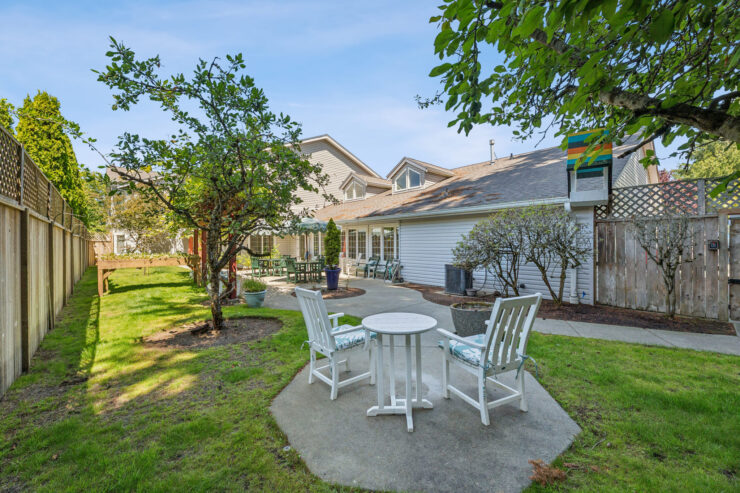 A serene outdoor space with inviting seating, perfect for relaxation and community gatherings.
