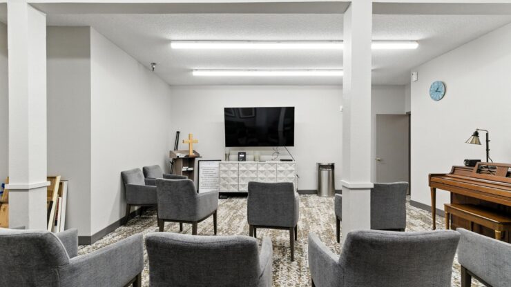 A welcoming gathering space with comfortable seating, ideal for community activities and connection.