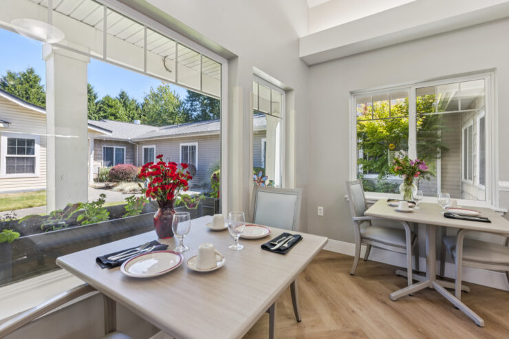 Bright and welcoming dining area, perfect for shared meals and community connections.