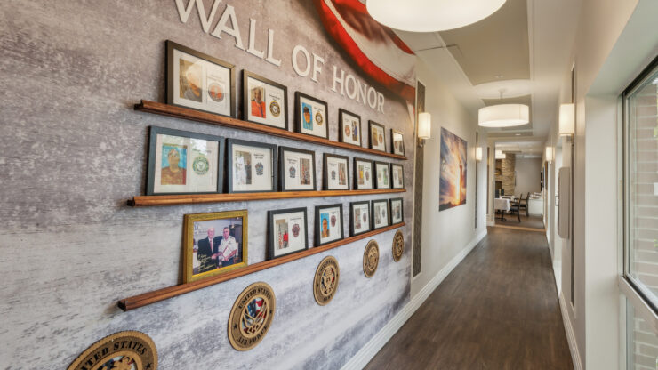 A welcoming hallway adorned with a vibrant 
