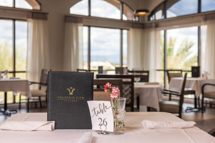 Inviting dining space with elegant decor, perfect for community gatherings and shared meals.