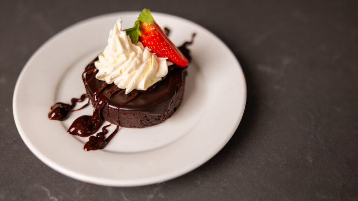 Indulge in a delightful chocolate dessert, perfect for sharing moments of joy and community.