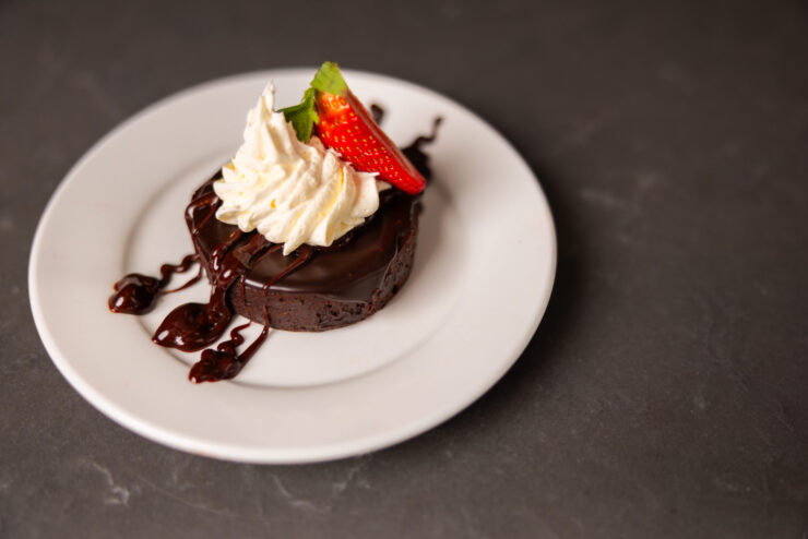 Indulge in a delightful chocolate dessert, perfect for sharing moments of joy and community.