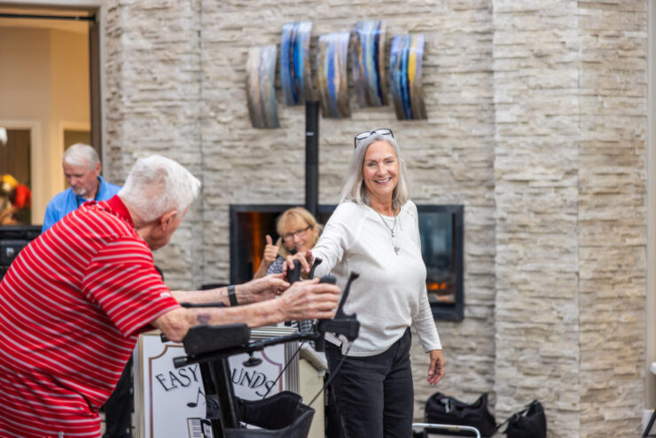 A warm gathering space filled with laughter, showcasing friendly interactions and community spirit.