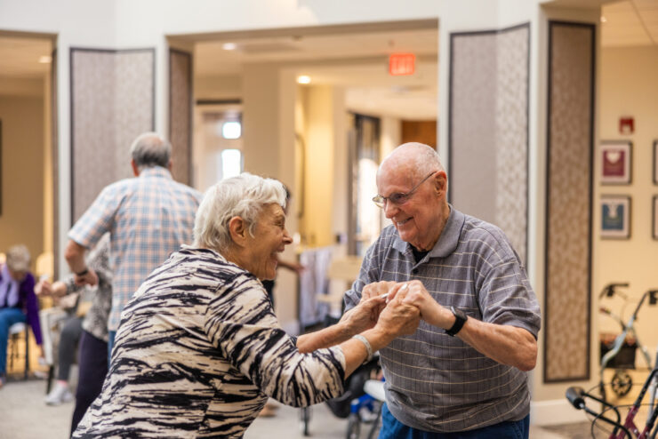 Lively interactions and joyful smiles create a warm, welcoming atmosphere for all residents.