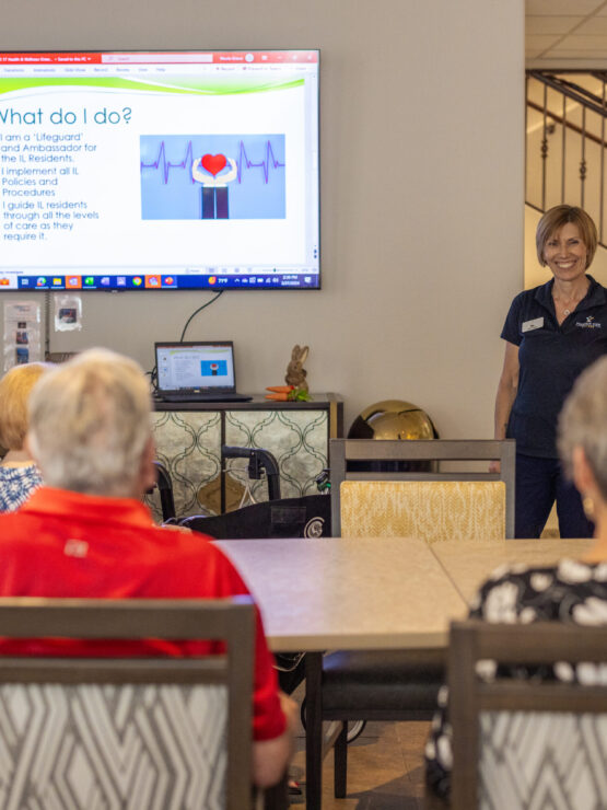 Residents engage in a warm, informative session, fostering community and connection.