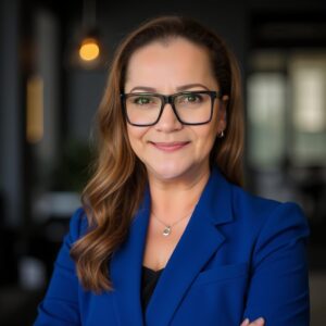 A welcoming professional exudes warmth and confidence, embodying the spirit of community and care.