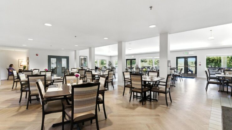 Bright and inviting dining area, fostering community and connection among residents.