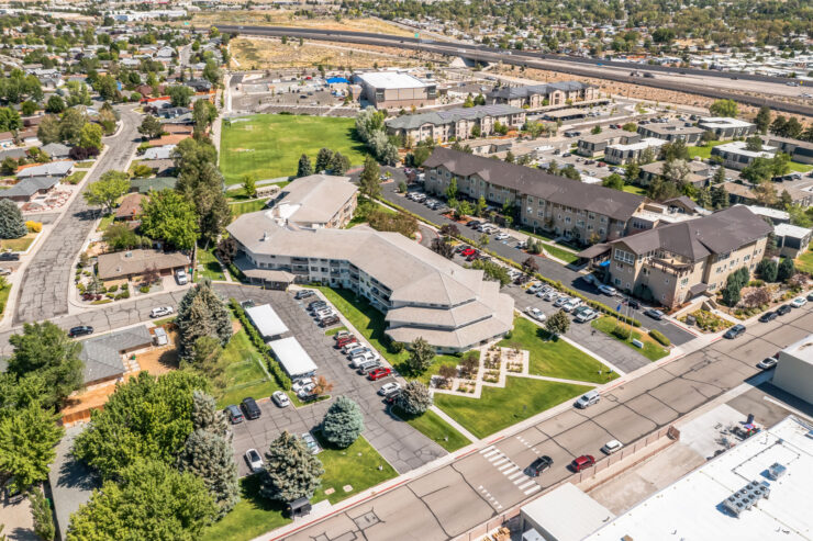 A welcoming community nestled among greenery, fostering comfort and connection for residents.