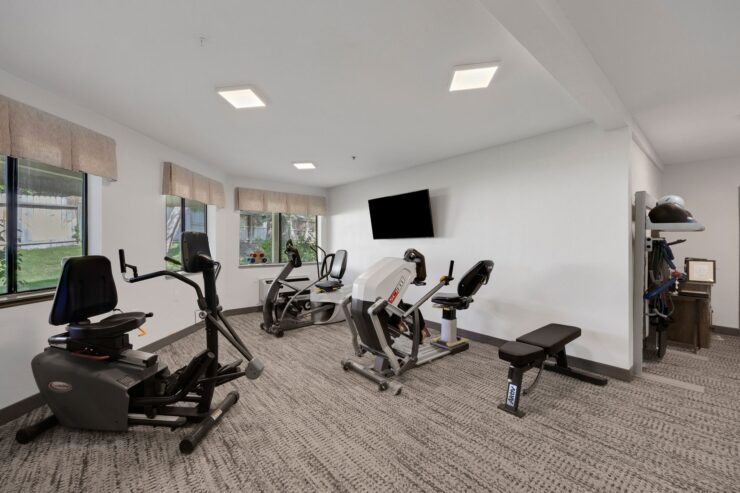 Bright and inviting fitness area, fostering community wellness and active living.