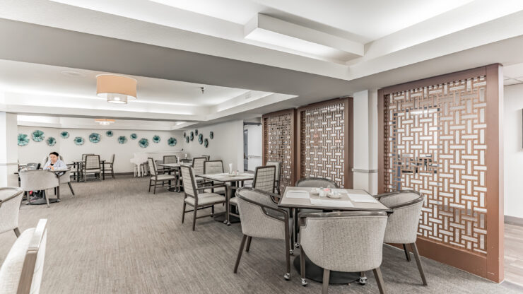 Bright, inviting dining area perfect for community gatherings and shared moments of joy.