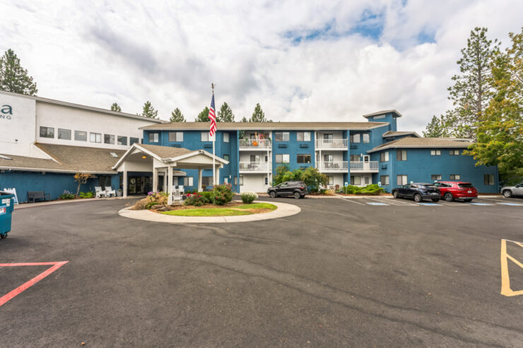 A welcoming community with beautiful landscaping, offering comfort and companionship for residents.