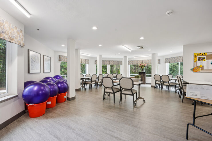 Bright and inviting space filled with comfortable seating, perfect for community gatherings and activities.