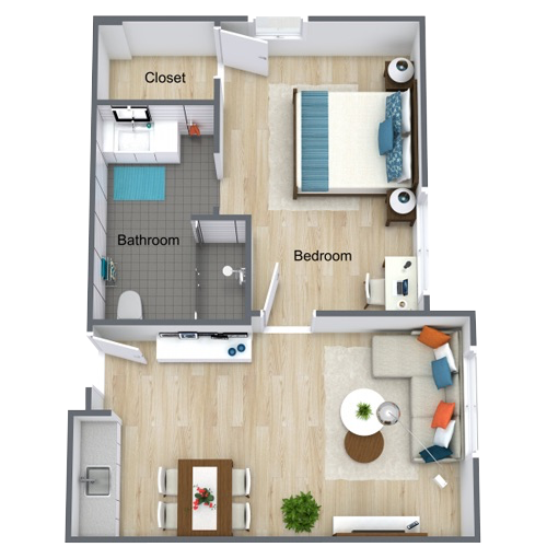 Tribute Assisted Living Classic One Bedroom Floor Plan
