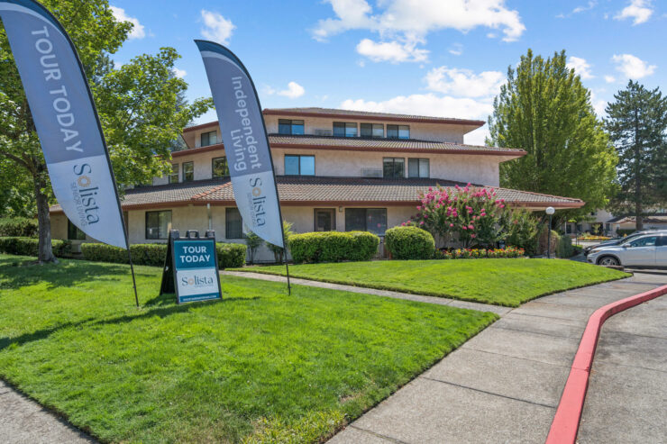 A welcoming retirement community, featuring vibrant gardens and a friendly atmosphere for all.