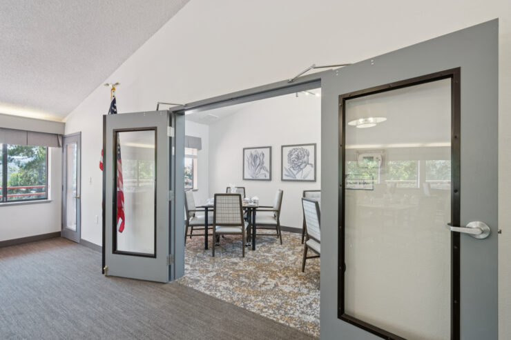 Inviting and bright common area, fostering community and connection among residents.