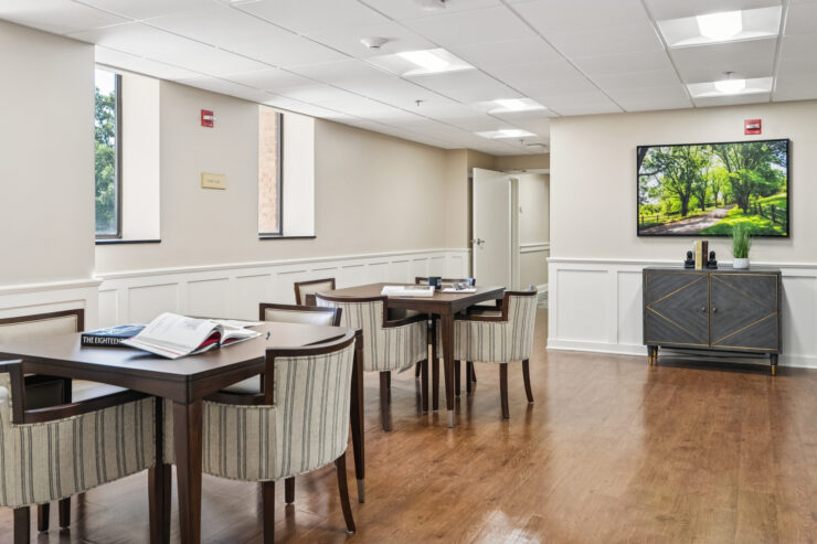 Bright, inviting space with comfortable seating, perfect for community gatherings and relaxation.