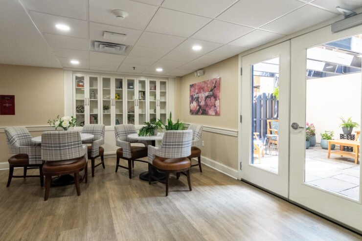 A welcoming gathering space with comfortable seating, inviting natural light, and a serene atmosphere.