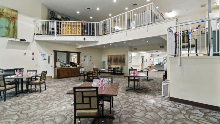 A welcoming community space filled with natural light, inviting seating, and a sense of togetherness.