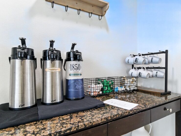A welcoming refreshment station, inviting residents to gather and enjoy community moments together.