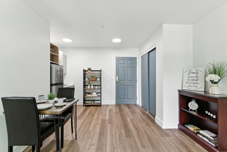 A bright, inviting space designed for comfort and community, featuring modern amenities and warm decor.