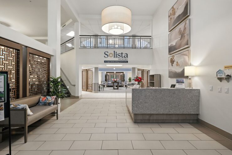 Welcoming space with modern decor, inviting seating, and a friendly atmosphere for community living.