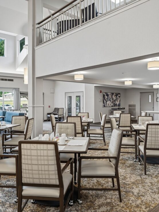 Bright, inviting dining area fosters community and comfort, perfect for shared meals and gatherings.