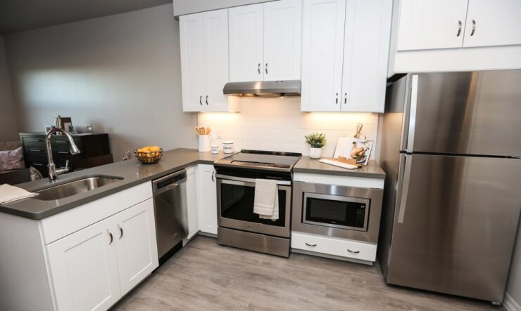 Bright and inviting kitchen, designed for community gatherings and shared meals, exuding warmth and comfort.