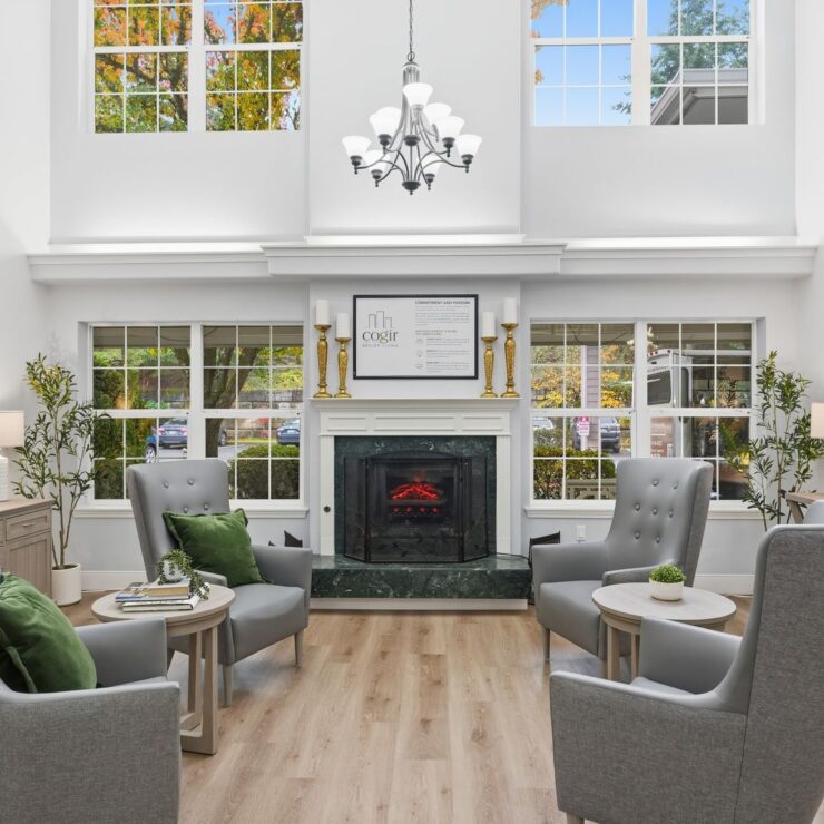 Bright and inviting, this serene lounge features comfortable seating and warm decor, fostering community.