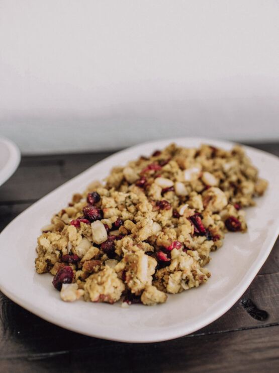 A warm, inviting dish of flavorful stuffing, perfect for sharing and creating cherished memories.
