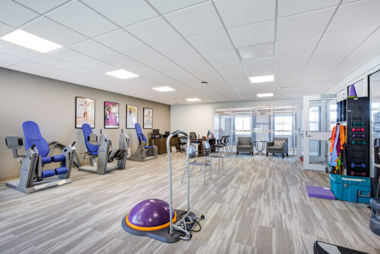 Bright and welcoming wellness space, equipped for fitness and community engagement.