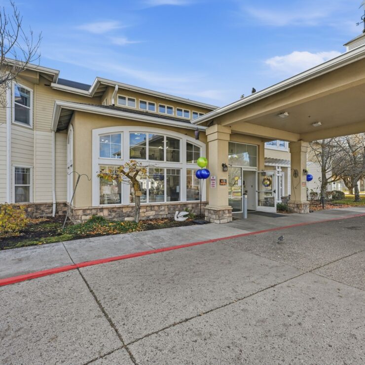 Welcoming entrance with cheerful decorations, inviting a sense of community and comfort.