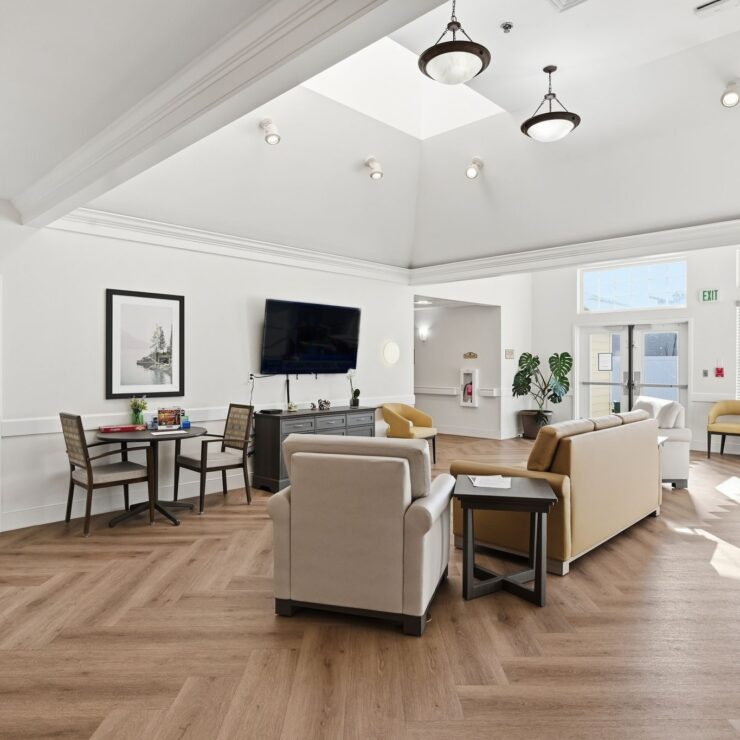 Bright and inviting common area fosters connection and comfort, perfect for community gatherings.