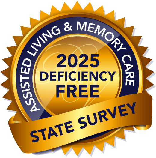 A badge showcasing our commitment to excellence in assisted living and memory care.